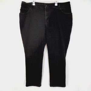 Lee Womens Size 24W Straight Leg Jeans Faded Black Relaxed High Rise Five Pocket
